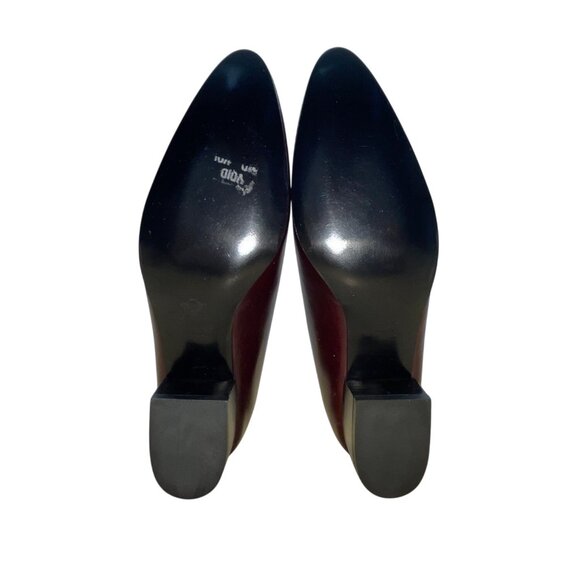 Robert Clergerie Burgundy Leather Habana Square-Toe Block Heel Shoes Sz 5.5B-New - Picture 7 of 9